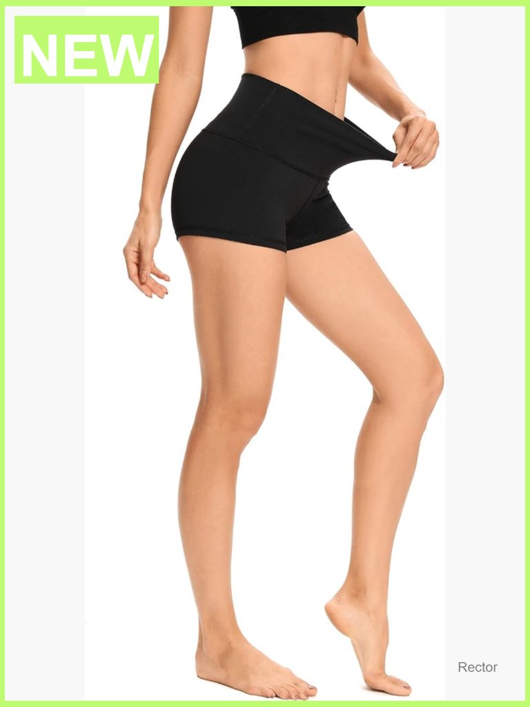 High Waist Yoga Shorts With Pockets, 2" Inseam, Tummy Control, 4-Way Stretch,